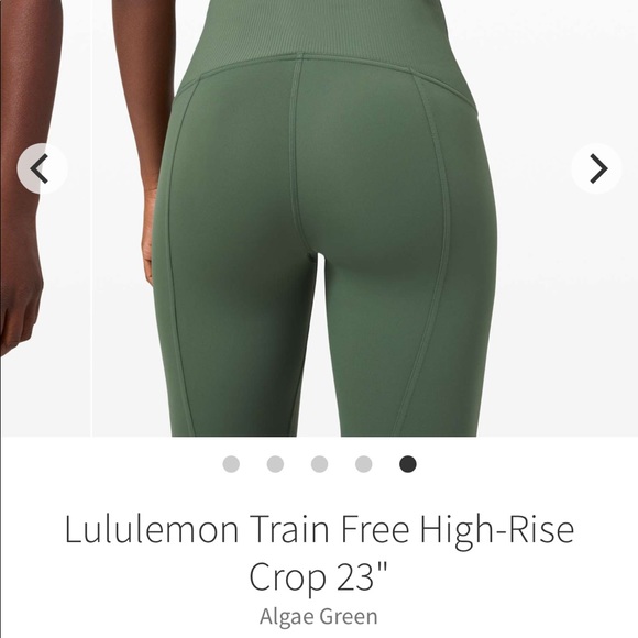Lulu🍋 Algae Green Train Free High Rise Crop 23” Nulux size 6 - Picture 9 of 12